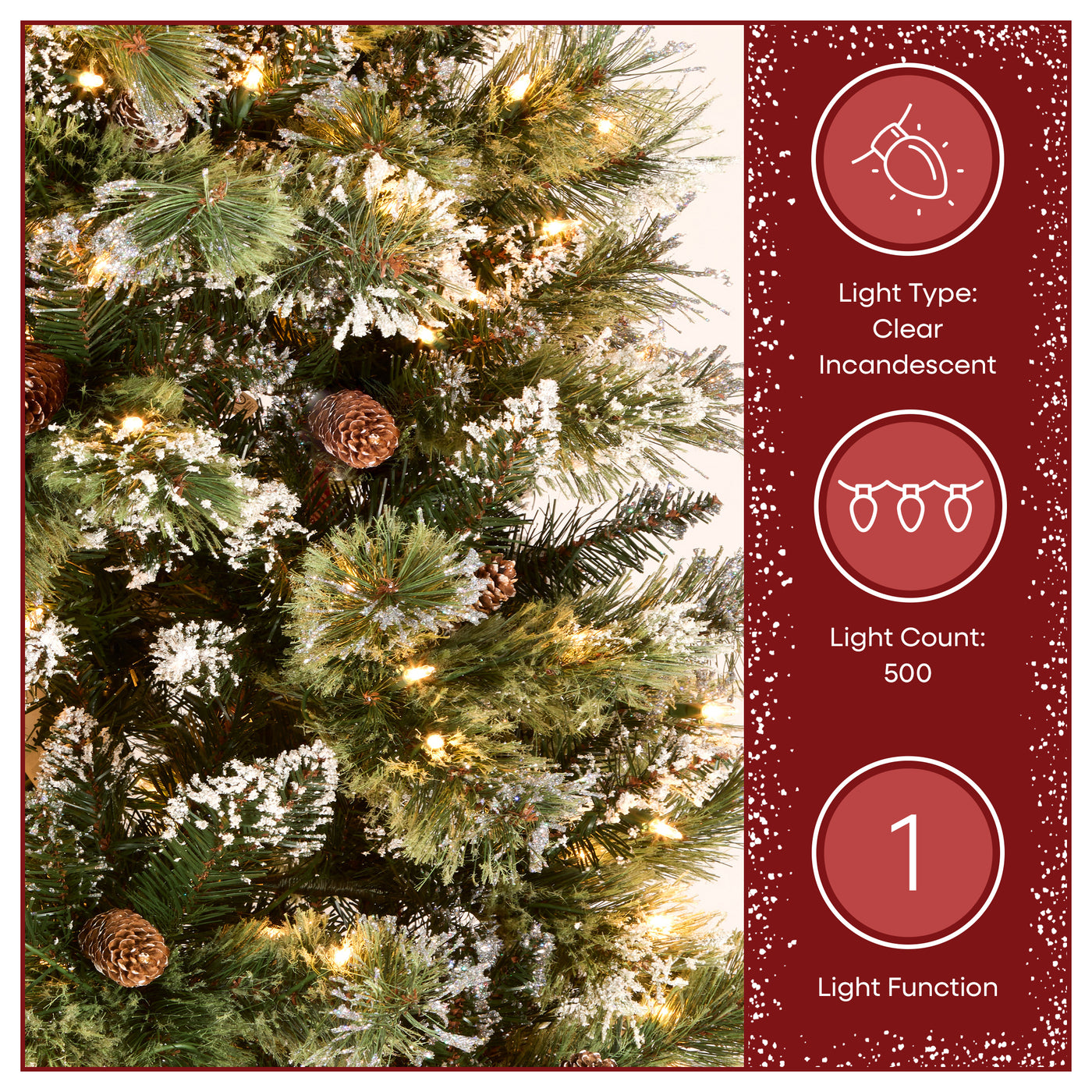 7.5 ft. Pre-Lit Glittery Bristle Slim Tree with Clear Lights - National Tree Company