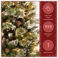 7.5 ft. Pre-Lit Glittery Bristle Slim Tree with Clear Lights - National Tree Company