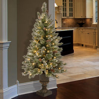 5 ft. Pre-Lit Glittery Bristle Tree with Clear Lights - National Tree Company