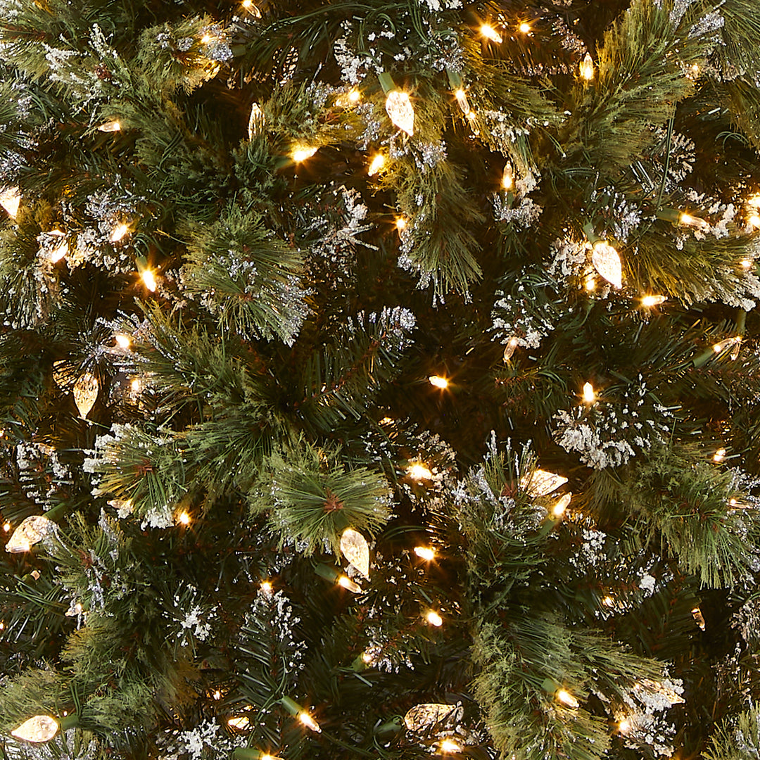 Vintage Glitter Pine Cone picks on sticks 18” long set-7 Green & Brown  Christmas