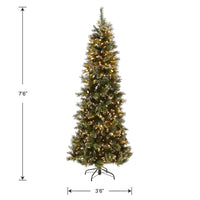 7.5 ft. Pre-Lit Glittery Bristle Slim Tree with LED Lights - National Tree Company