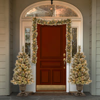 9 ft. Pre-Lit Glittery Bristle Pine Garland with Warm White LED Lights - National Tree Company