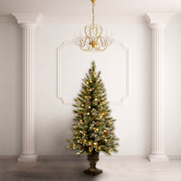 4 ft. Pre-Lit Glittery Bristle Tree with Warm White LED Lights - National Tree Company