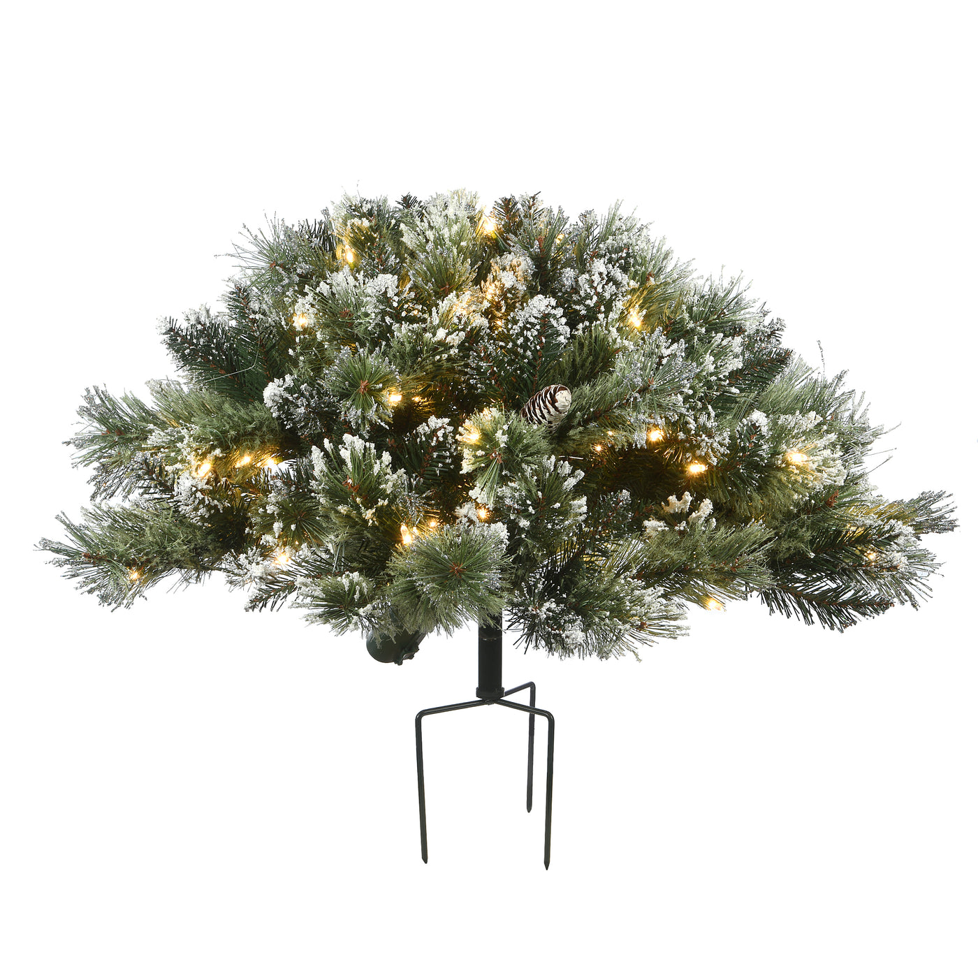 36 in. Pre-Lit Glittery Bristle Pine Urn Filler with LED Lights - National Tree Company