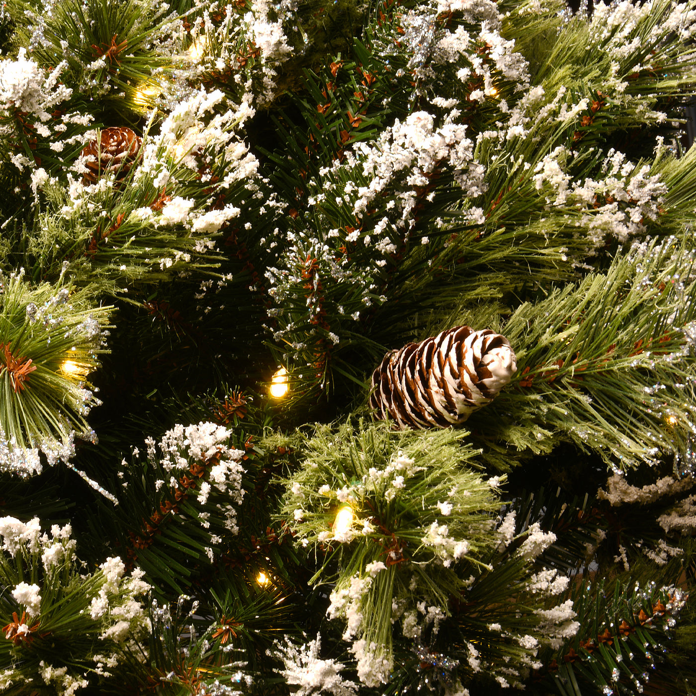 36 in. Pre-Lit Glittery Bristle Pine Urn Filler with LED Lights - National Tree Company