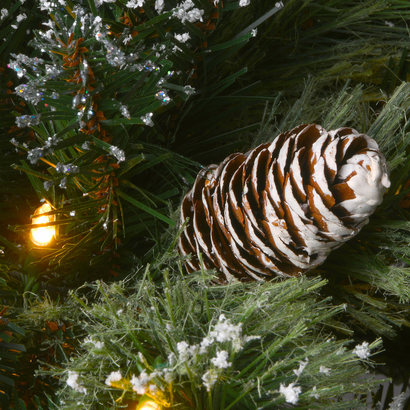 36 in. Pre-Lit Glittery Bristle Pine Urn Filler with LED Lights - National Tree Company