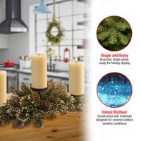 30 in. Glittery Bristle Pine Centerpiece and Candle Holder - National Tree Company