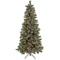 7.5 ft. Pre-Lit Glittery Bristle Pine Medium Tree with PowerConnect Warm White LED Lights - National Tree Company