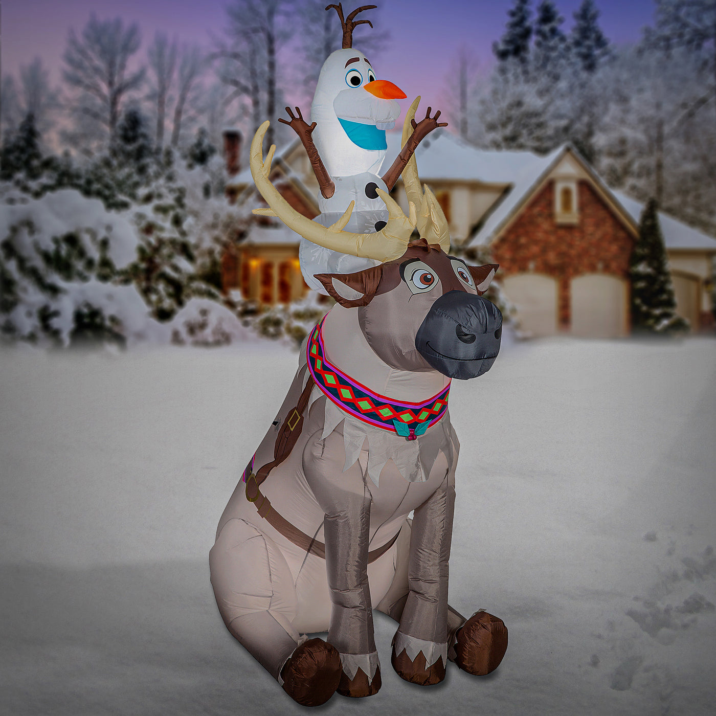 7.5 ft. Inflatable Olaf and Sven - National Tree Company