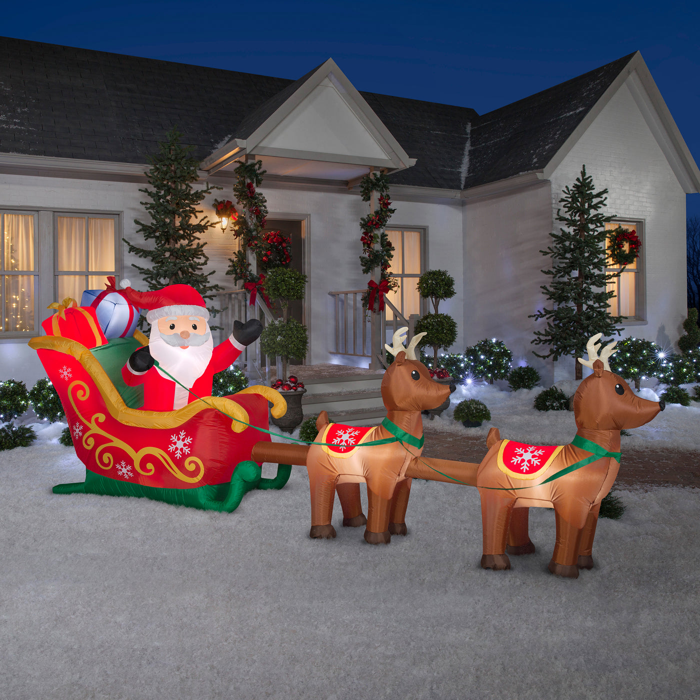 Santa, Sleigh & Reindeer - National Tree Company