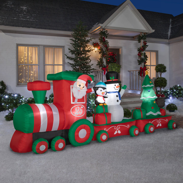 Inflatable Holiday Train, LED Lights, Plug In, Christmas Collection, 16 Feet