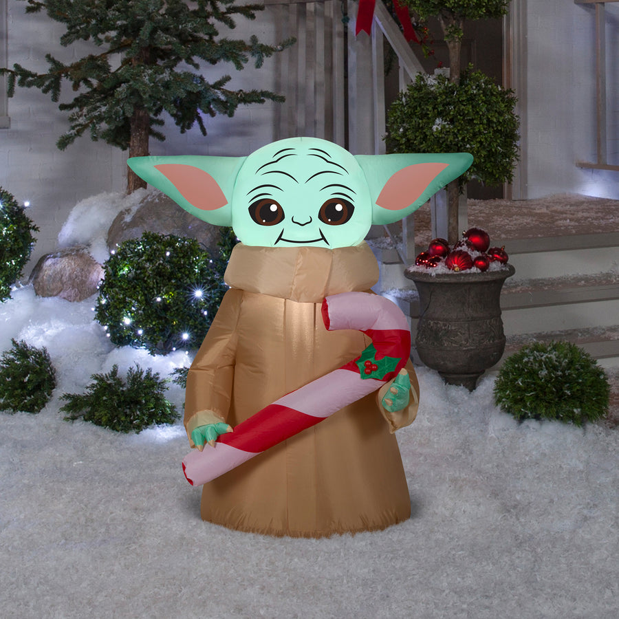 3.5 ft. Inflatable Baby Yoda with LED Lights