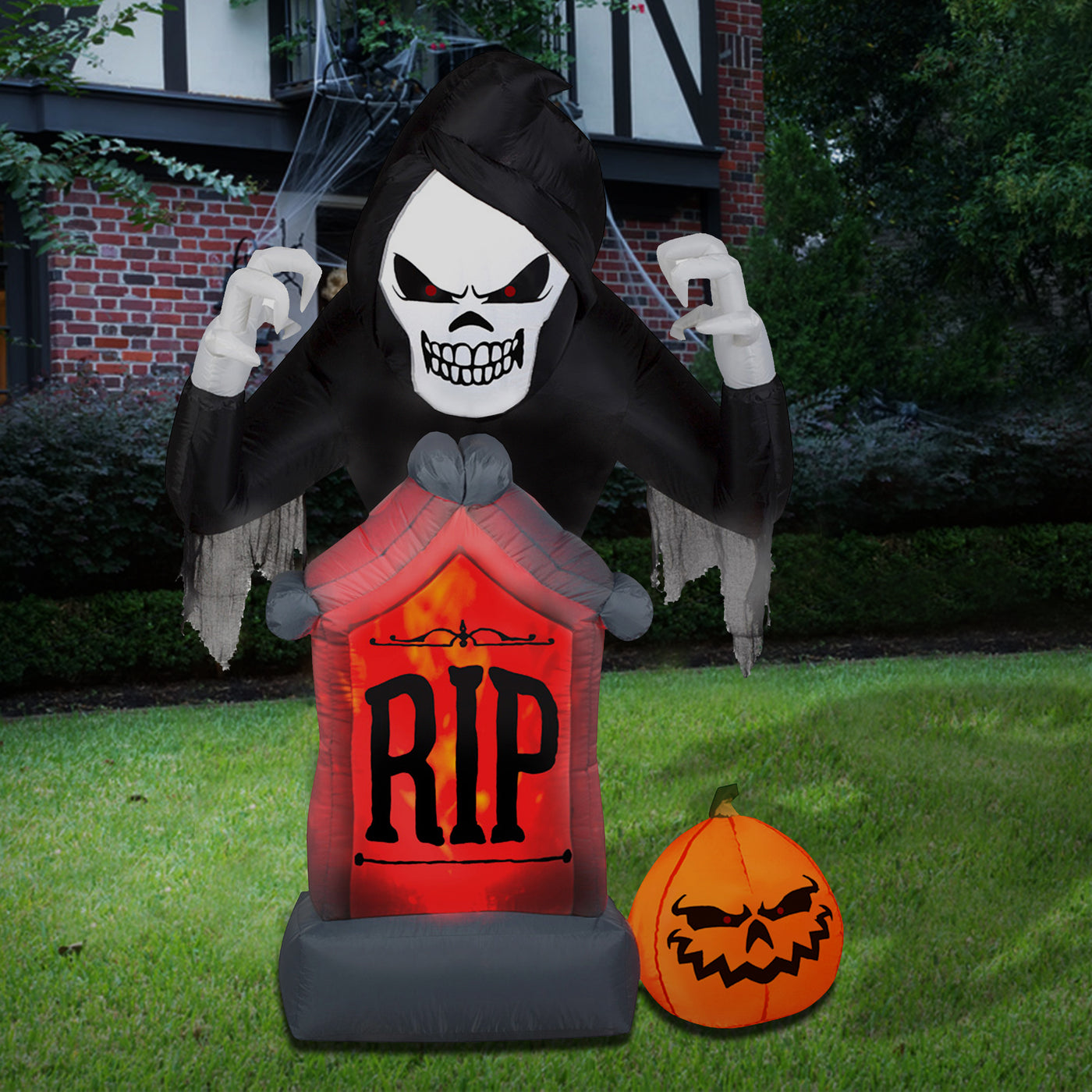 Halloween Inflatable & Animated Grim Reaper Decor - National Tree Company