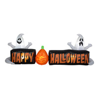 9 ft. Airblown Inflatable Happy Halloween Sign with Ghosts and Flashing Lights - National Tree Company