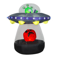 Halloween Inflatable Decoration, Multi, Animated Alien Spacecraft, LED Lights, Plug In, 6 Feet - National Tree Company