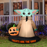 Halloween Inflatable Decoration, Green, Mandalorian, Self Inflating, Plug In, 78 Inches - National Tree Company