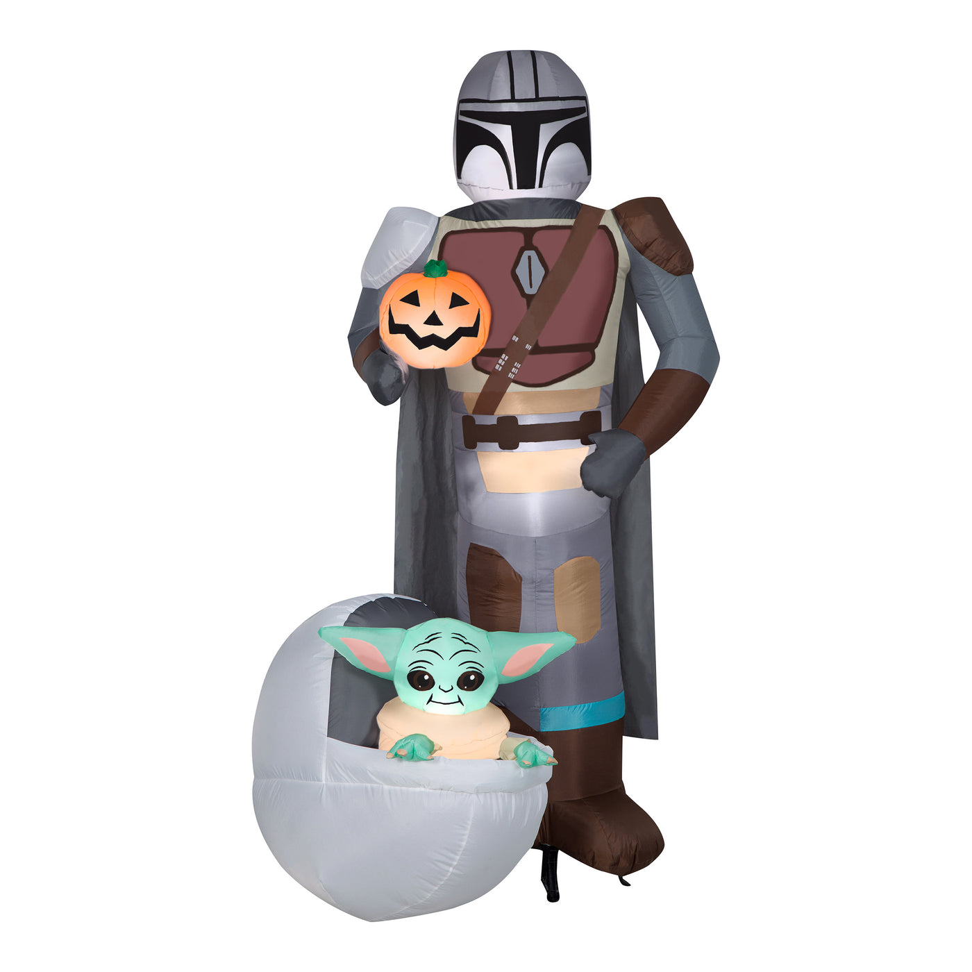 78 in. Halloween Mandalorian and The Child with Pumpkin Airblown Inflatable Decoration - National Tree Company