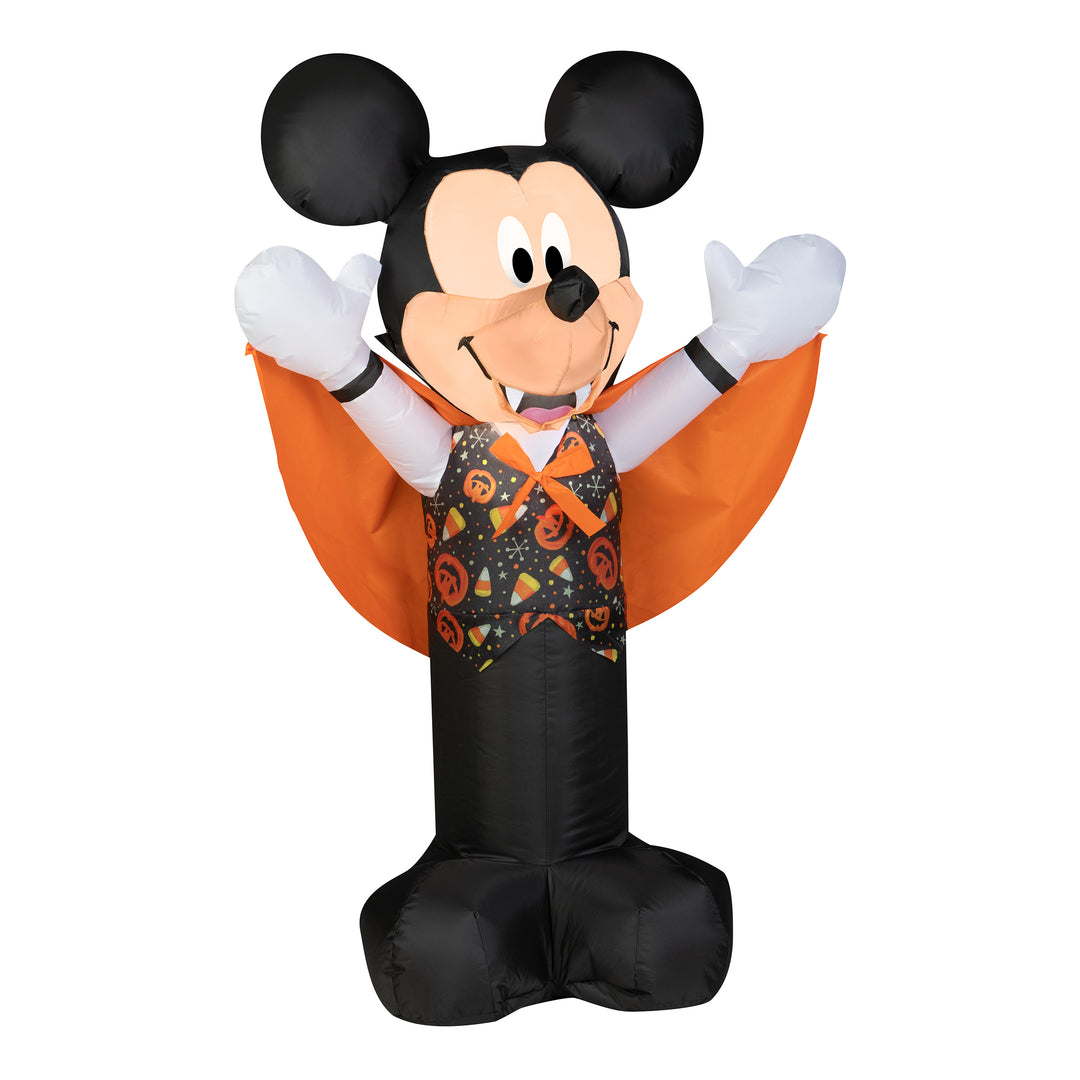 Inflatable Decoration, Black, Vampire Mickey Mouse, Self Inflating, Plug In, Halloween Collection, 42 Inches