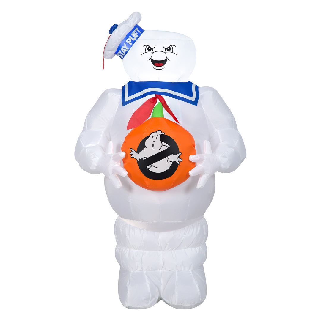 Inflatable Decoration, White, Ghostbusters Marshmallow Man, Self Inflating, Plug In, Halloween Collection, 42 Inches