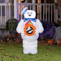 Inflatable Decoration, White, Ghostbusters Marshmallow Man, Self Inflating, Plug In, Halloween Collection, 42 Inches - National Tree Company