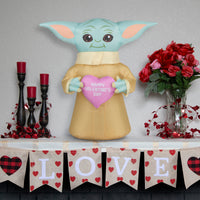 Inflatable Valentine's Baby Yoda, Battery Operated, Valentine's Day Collection, 20 Inches - National Tree Company