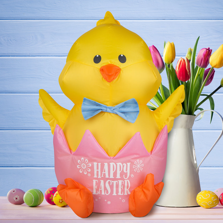 20 in. Inflatable Waving Chick Easter Decoration