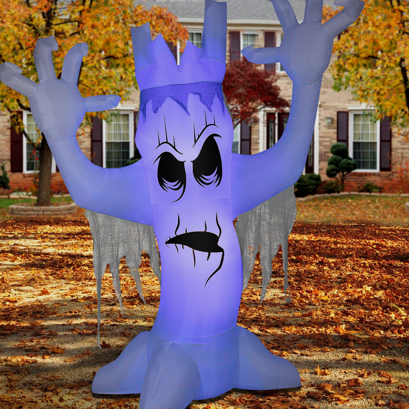 Halloween Inflatable Giant Haunted Tree, LED Lights, 12 Foot - National Tree Company