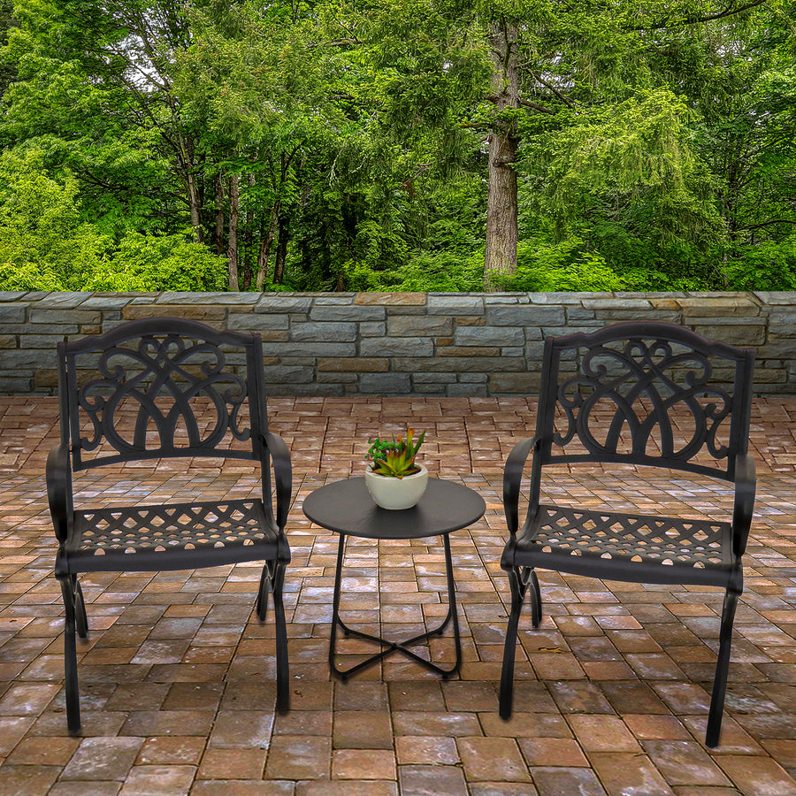 24x26x36 in. Leeds Aluminum Circle All Weather Chairs, Set of 2, Leeds Collection