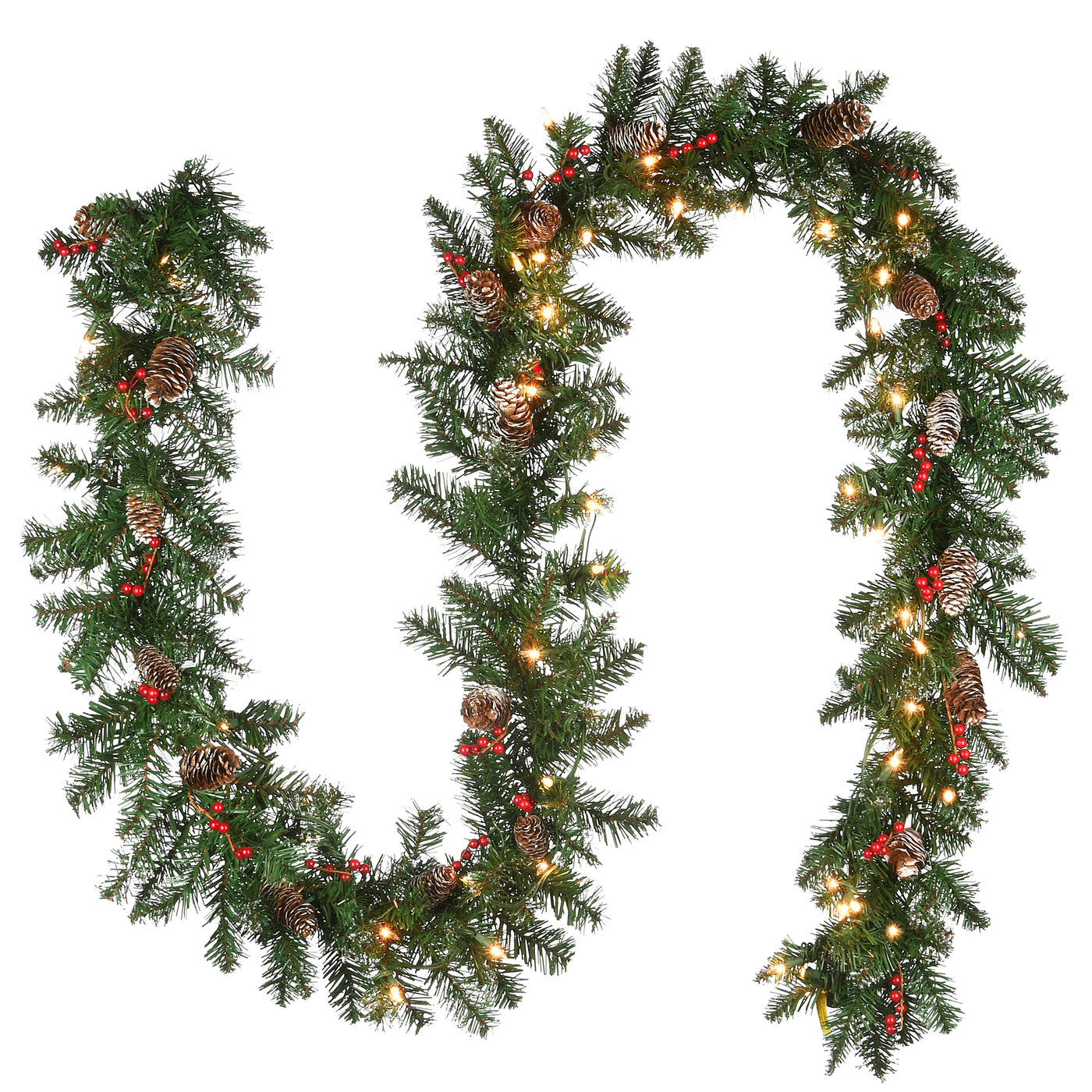 9 ft. Pre-Lit Glittery Mountain Spruce Garland with Clear Lights - National Tree Company