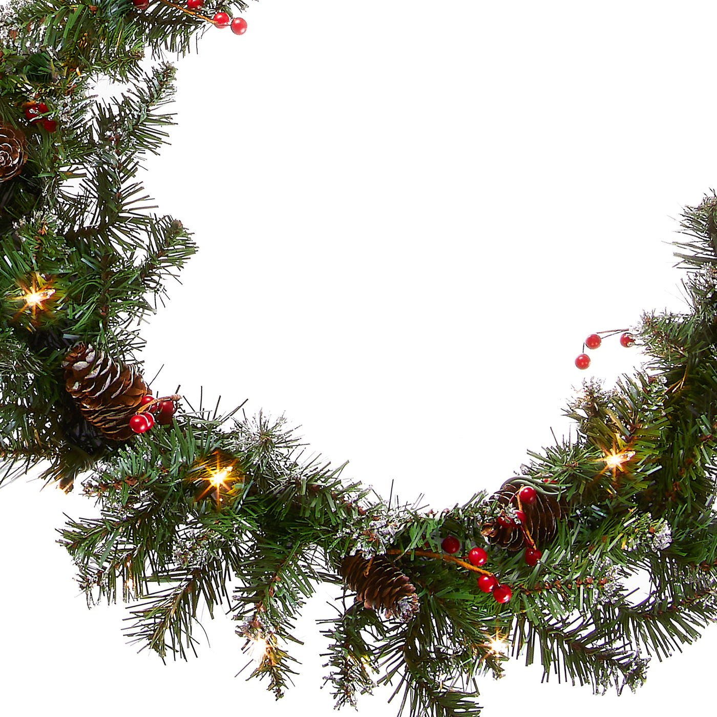 9 ft. Pre-Lit Glittery Mountain Spruce Garland with Clear Lights - National Tree Company