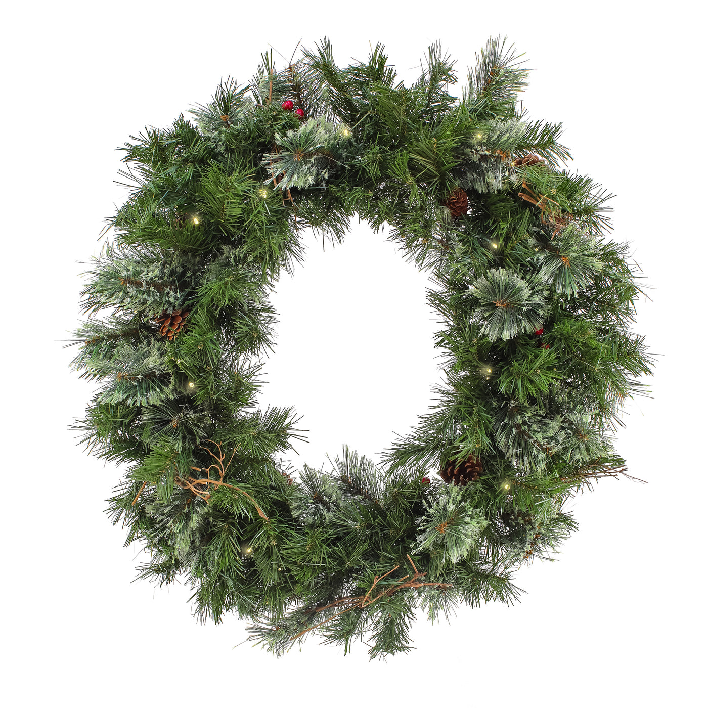 30 in. Pre-Lit Glistening Pine Wreath with LED Lights - National Tree Company