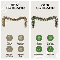 9 ft. Pre-Lit Glistening Pine Garland with Clear Lights, Plug-In - National Tree Company