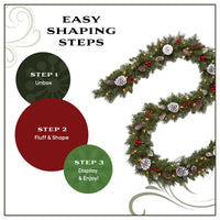 9 ft. Pre-Lit Glistening Pine Garland with Clear Lights, Plug-In - National Tree Company
