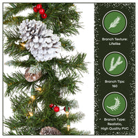 9 ft. Pre-Lit Glistening Pine Garland with Clear Lights, Plug-In - National Tree Company