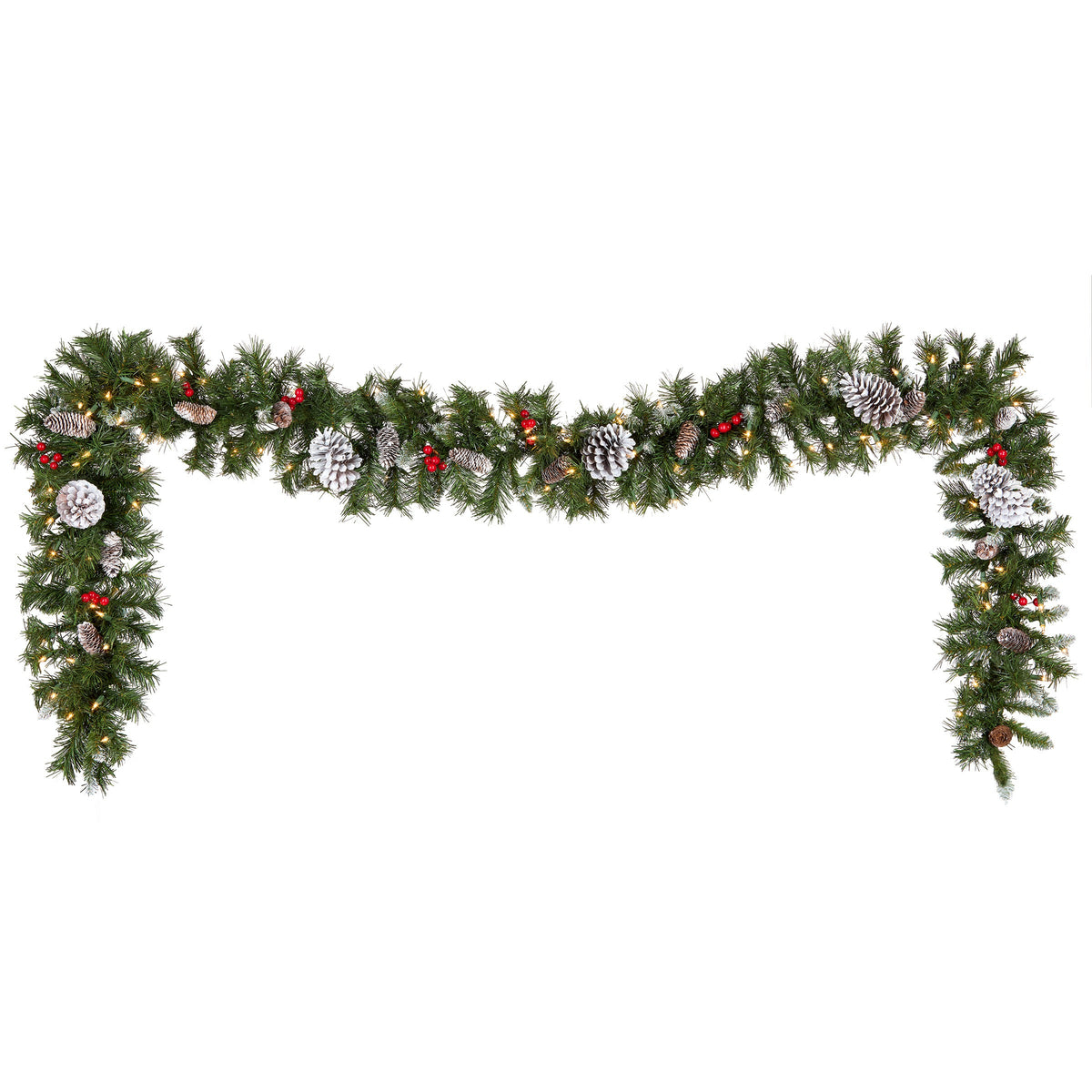 9 ft. Pre-Lit Glistening Pine Garland with Clear Lights, Plug-In - National Tree Company