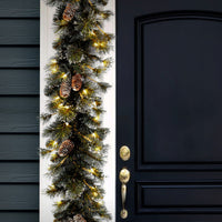 9 ft. Pre-Lit Glittery Pine Garland with Clear Lights - National Tree Company