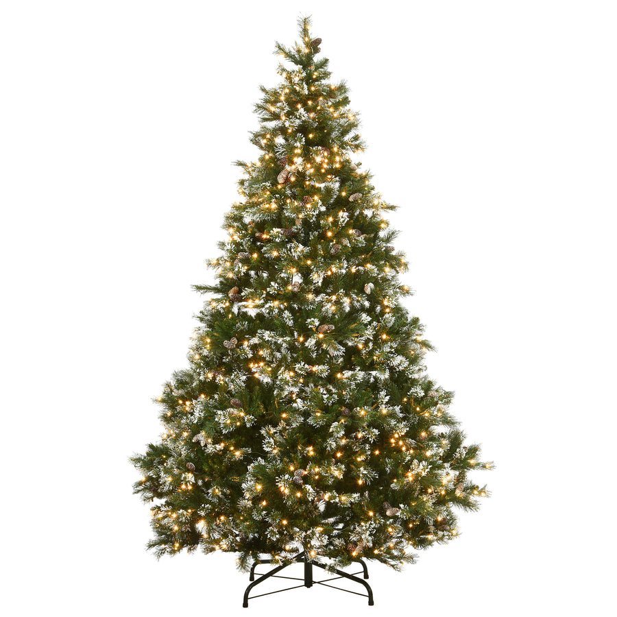 9 ft. Pre-Lit Glittery Pine Tree with Clear Lights - National Tree Company