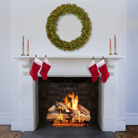 60 in.Pre-Lit Garwood Spruce Wreath with Warm White LED Lights - National Tree Company