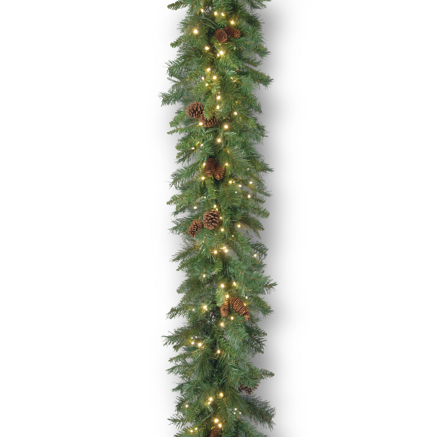 9 ft. Pre-Lit Garwood Spruce Garland with Warm White LED Lights - 18 in Diameter - National Tree Company