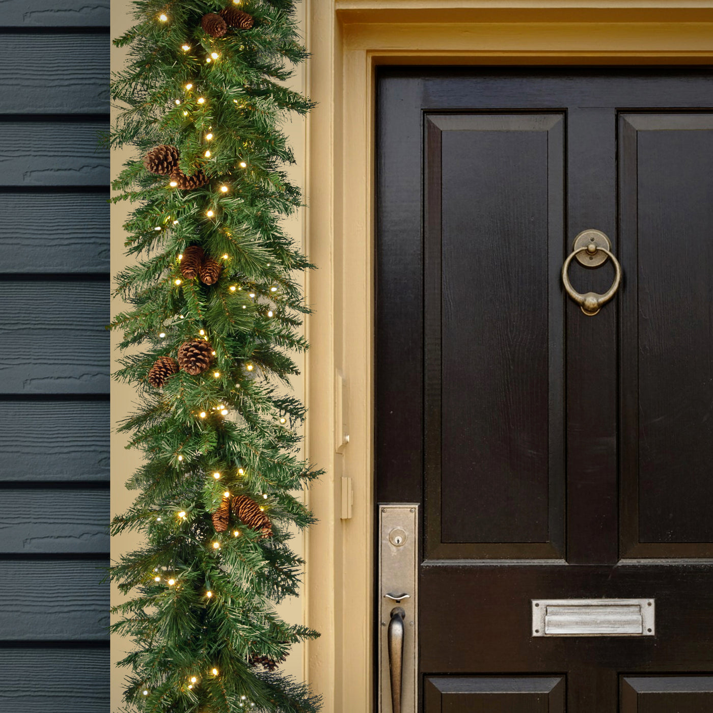9 ft. Pre-Lit Garwood Spruce Garland with Warm White LED Lights - 18 in Diameter - National Tree Company
