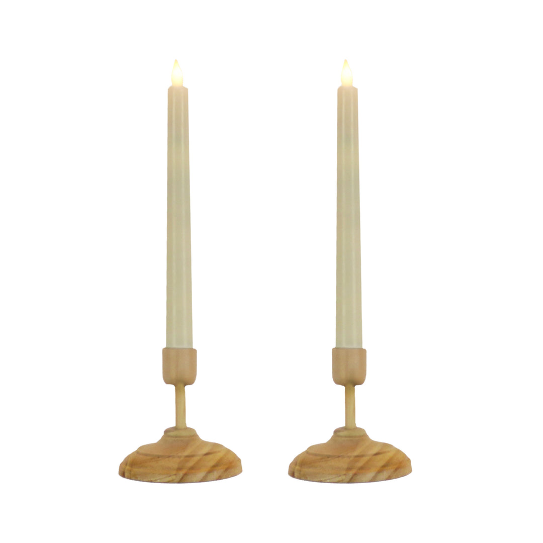 HGTV Home Collection Flameless Heritage Candle Pair, Natural Base