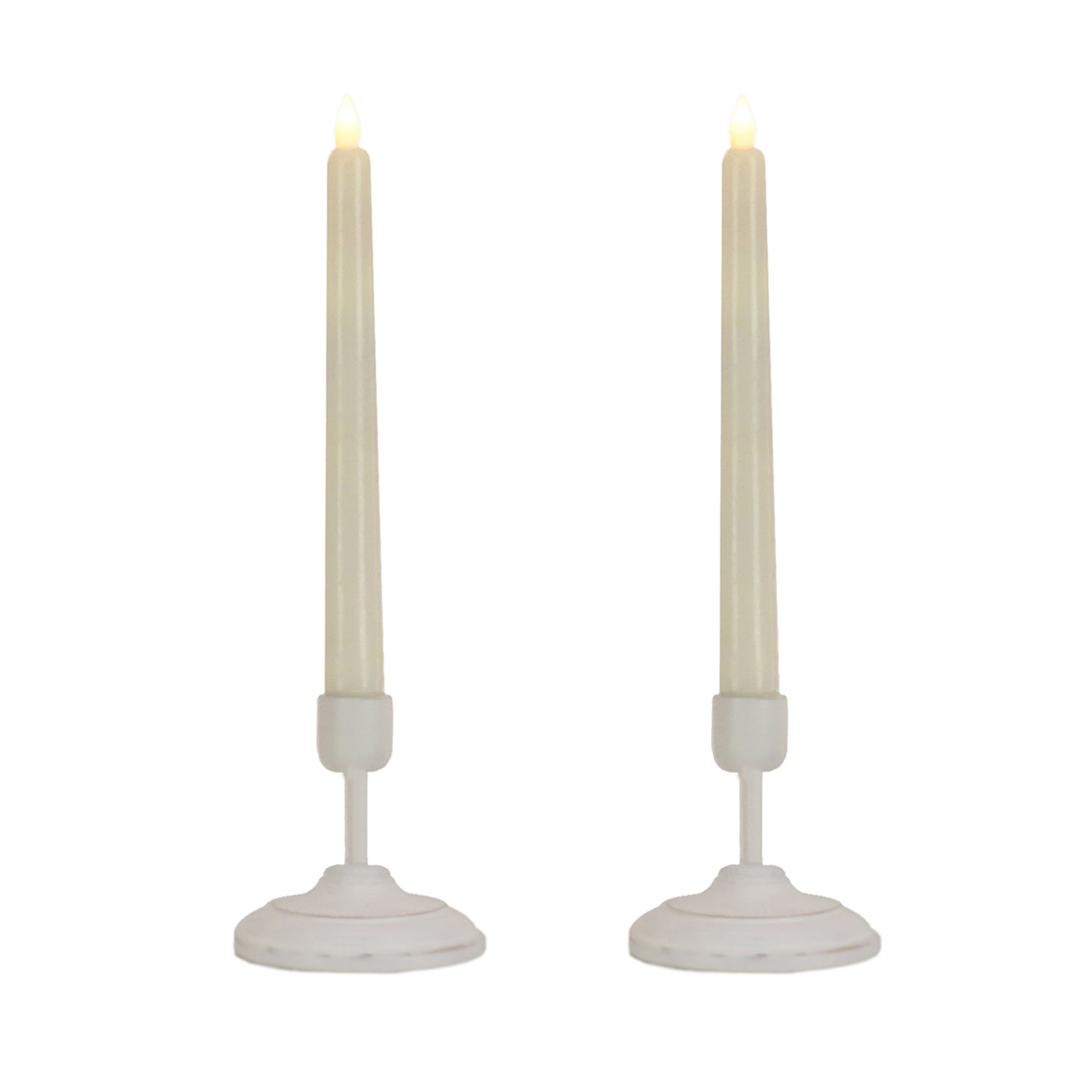 HGTV Home Collection Flameless Heritage Candle Pair, White Base - National Tree Company