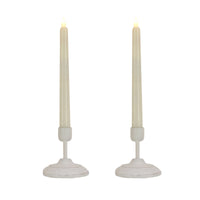 HGTV Home Collection Flameless Heritage Candle Pair, White Base - National Tree Company