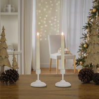 HGTV Home Collection Flameless Heritage Candle Pair, White Base - National Tree Company