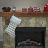 20 in. HGTV Home Collection Puffy Coat Stocking, White - National Tree Company