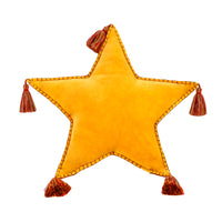 16 in. HGTV Home Collection Star Shape Pillow, Yellow - National Tree Company