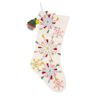 20 in. HGTV Home Collection Boho Snowflake Stocking - National Tree Company