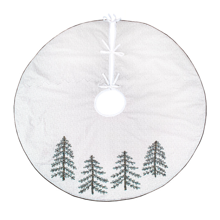 52" HGTV Home Collection Embroidered Evergreens Tree Skirt
