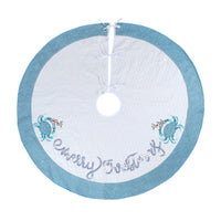 52 in. HGTV Home Collection Embroidered Coastal Colors Tree Skirt - National Tree Company