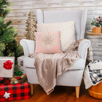 14 in. HGTV Home Collection Beaded Snowflake Velvet Pillow - National Tree Company